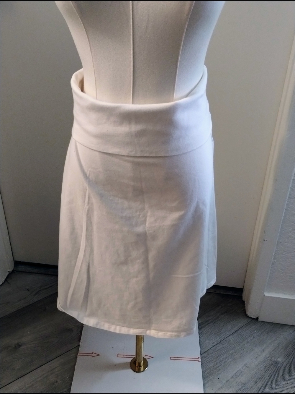 Hanes Fold-Over Waist White Mini Skirt